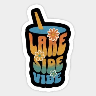 Summer Vibes Lake Side Vibes Summer Vacation Trip Sticker